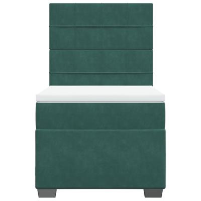 Boxspring met matras fluweel donkergroen 160x200 cm - thumbnail