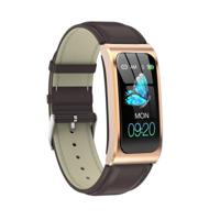 AK12 1 14 inch IPS kleurenscherm Smart Watch IP68 waterdicht lederen horlogeband ondersteuning Call herinnering/hartslag bewaking/bloeddruk monitori - thumbnail