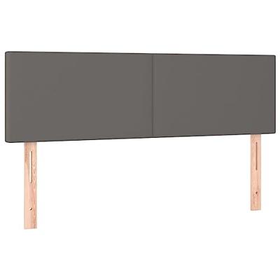 Boxspring met matras kunstleer grijs 140x190 cm