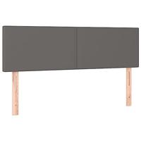Boxspring met matras kunstleer grijs 140x190 cm - thumbnail