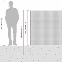 VidaXL Hek met paal zilver 1,4 x 10 m staal - thumbnail