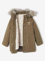 3-in-1 parka met capuchon meisje kaki - thumbnail