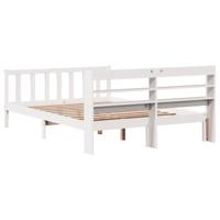 Bedframe zonder matras massief grenenhout wit 120x200 cm - thumbnail