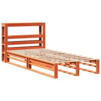 Bedframe zonder matras massief grenenhout wasbruin 75x190 cm - thumbnail