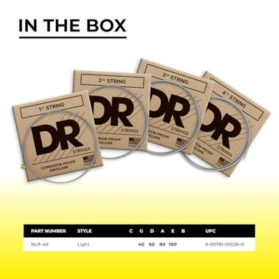 DR Strings NLR-40 Sunbeam 40-100 set snaren voor elektrische basgitaar DR Strings NLR-40 Sunbeam 40-100 set snaren voor elektrische basgitaar