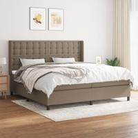 Boxspring met matras stof taupe 200x200 cm - thumbnail
