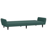 Slaapbank 2-zits met voetenbank fluweel donkergroen - thumbnail