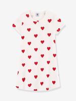Nachthemd "hartjes" meisje PETIT BATEAU van biokatoen hartjesmotief - thumbnail