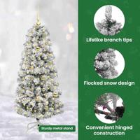 VidaXL Kunstmatige inklapbare kerstboom groen en wit 150 cm - thumbnail