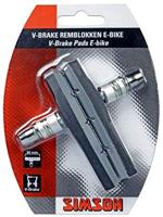Simson Remblokken v-brake 80 x 13 mm zwart/grijs 2 stuks - thumbnail