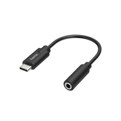 Hama Audio-adapter, USB-C-stekker - 3,5-mm-jack-aansluiting, stereo Mini jack kabel Zwart
