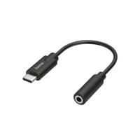 Hama Audio-adapter, USB-C-stekker - 3,5-mm-jack-aansluiting, stereo Mini jack kabel Zwart - thumbnail