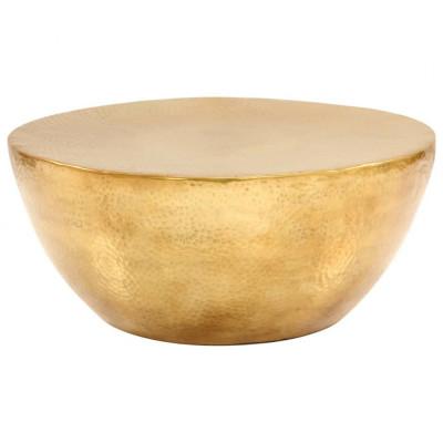 Salontafel 70x30 cm gehamerd aluminium messingkleurig