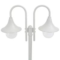 VidaXL Paalverlichting tuin e27 220 cm aluminium wit 2-delig - thumbnail