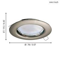 Eglo Inbouw spotPeneto Round 7,8cm set van 3 nikkel mat - 94237 - thumbnail