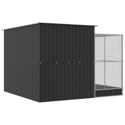 Volière met verlengstuk 290x303x216 cm staal zilverkleurig