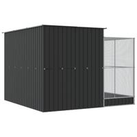 Volière met verlengstuk 290x303x216 cm staal zilverkleurig - thumbnail