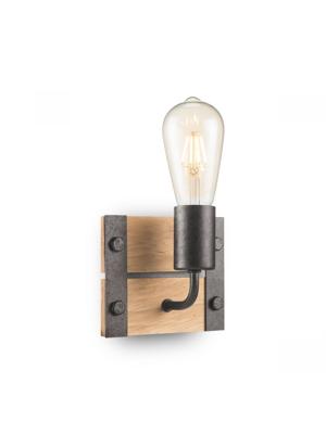 Light depot - wandlamp denton 1L - hout/burned metal - Outlet