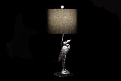 Bureaulamp DKD Home Decor Zwart Zilverkleurig Hars 60 W 220 V 33 x 33 x 74 cm - thumbnail