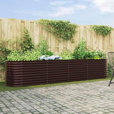 Verhoogde plantenbak Bruin 400 x 80 x 81 cm Staal