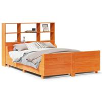 Bed met boekenkast zonder matras hout wasbruin 150x200 cm - thumbnail
