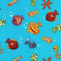 Cadeaupapier - Geschenkpapier - Blue sea and tropical fish 70 cm - thumbnail