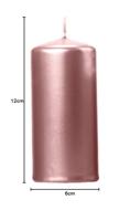 Stompkaarsen Rose Goud Metallic 12cm (6st) - thumbnail