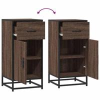 Dressoir 35,5x35x76 cm bewerkt hout en metaal bruin eikenkleur - thumbnail