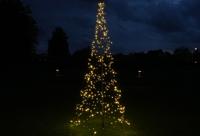 Vlaggenmast kerstboom 300cm - warmwit - 480 leds - thumbnail