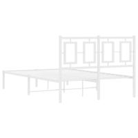 Bedframe met hoofdbord metaal wit 120x190 cm - thumbnail
