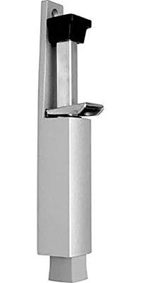 DX - Deurvastzetter voetstift / Luxe / 32x207 mm / schootuitslag 60 mm / deur tot 80 kg / stang staal verzinkt / huis zamac zilver