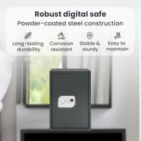 VidaXL Digitale kluis met slot donkergrijs 35 x 31 x 50 cm staal - thumbnail