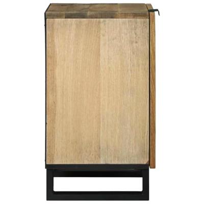 Badkamerkast Bruin en zwart 38 x 33.5 x 58 cm Massief mangohout