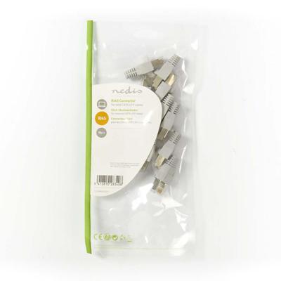 Netwerkconnector-Set | RJ45 Male + Trekontlasting - Voor Solid Cat5 UTP-Kabels | 10 Stuks | Grijs