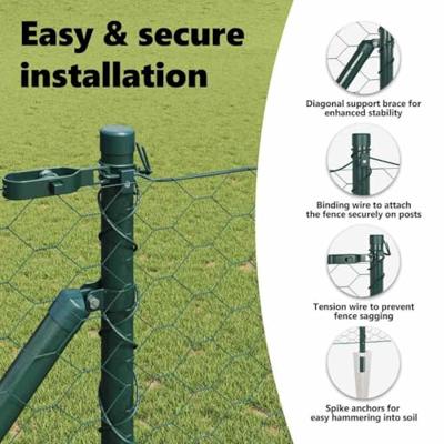 VidaXL Afrasteringspaal groen 10 x 1,2 m (50 mm gaas) staal en pvc