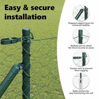 VidaXL Afrasteringspaal groen 10 x 1,4 m (50 mm gaas) staal en pvc - thumbnail