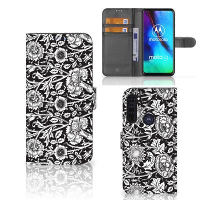 Motorola Moto G Pro Hoesje Black Flowers Motorola Moto G Pro Hoesje Black Flowers