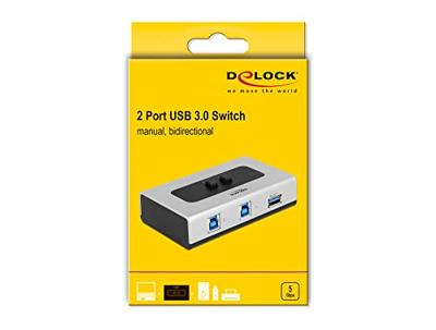 Delock 87667 Switch USB 3.0 2 poort handmatig bidirectioneel