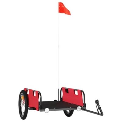 Fietstrailer oxford stof en ijzer rood