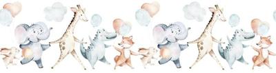 Noordwand Kids Walls Behangrand met dieren en ballonnen - 45866