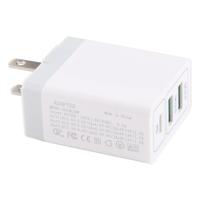 3a Max Output USB-PD + Dual QC3.0 USB-poorten snel Reislader Amerikaanse Plug - thumbnail