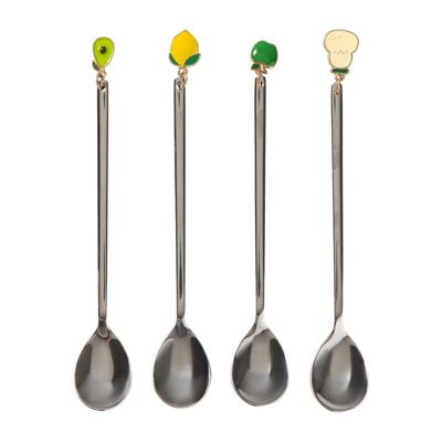 Lepels met hangers fruit - set van 4