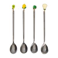 Lepels met hangers fruit - set van 4 - thumbnail