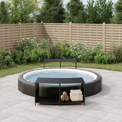 VidaXL Opbergschappen 2 st poly rattan zwart