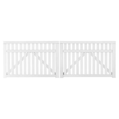 Wit Houten Dubbele Tuinpoort Country 300 x 98 CM