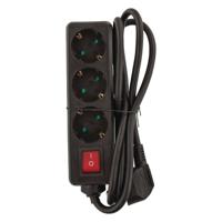 Valueline vles315f002bl stekkerdoos 3-wegs zwart - thumbnail