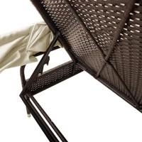 Ligbedden 2 st met luifels en tafel poly rattan bruin - thumbnail