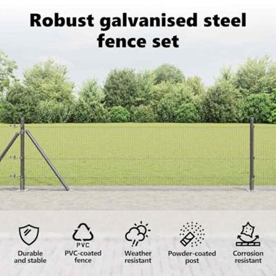 VidaXL Afrasteringspaal grijs 10 x 0,4 m (16 x 16 mm gaas)