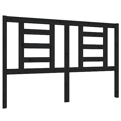 Hoofdbord 146x4x100 cm massief grenenhout zwart