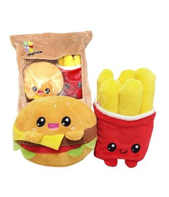 Yummis Together Plush Figures 2 Pack Burger & Fries in Take Away Bag 21 cm